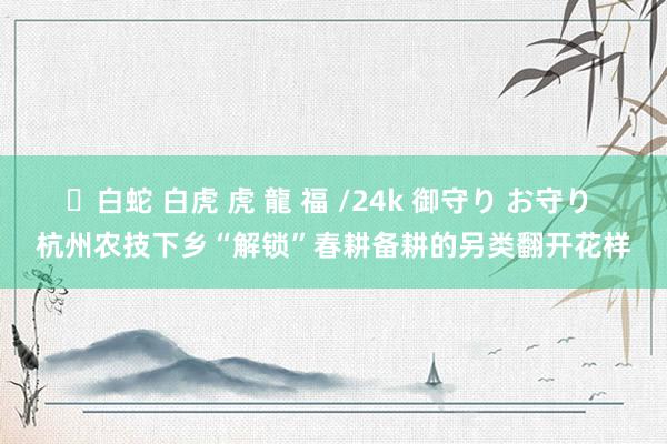 ✨白蛇 白虎 虎 龍 福 /24k 御守り お守り 杭州农技下乡“解锁”春耕备耕的另类翻开花样