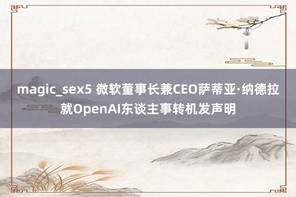 magic_sex5 微软董事长兼CEO萨蒂亚·纳德拉就OpenAI东谈主事转机发声明