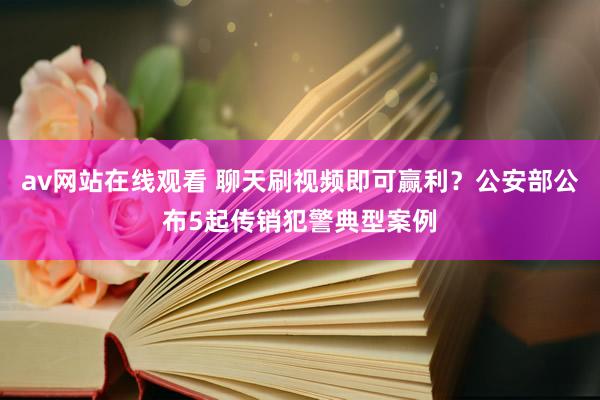 av网站在线观看 聊天刷视频即可赢利？公安部公布5起传销犯警典型案例