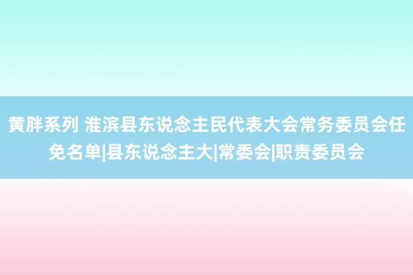 黄胖系列 淮滨县东说念主民代表大会常务委员会任免名单|县东说念主大|常委会|职责委员会